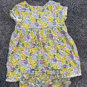 Baby Boden Floral Dress & Diaper Cover - Yellow, Pink, Blue, Green, Purple